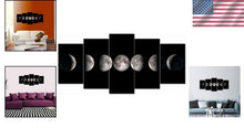 Load image into Gallery viewer, Ready to Hang Moon Phases Art - Elegant Black &amp; White Lunar Canvas Paintings
