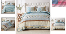 Load image into Gallery viewer, Oversized Thalia Quilted Bedding Set - Blue King/Cal King, Eco-Friendly