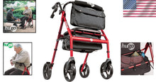 Load image into Gallery viewer, Elite Rollator Walker with 8-Inch Wheels - Ideal for Active Seniors, Garnet Red