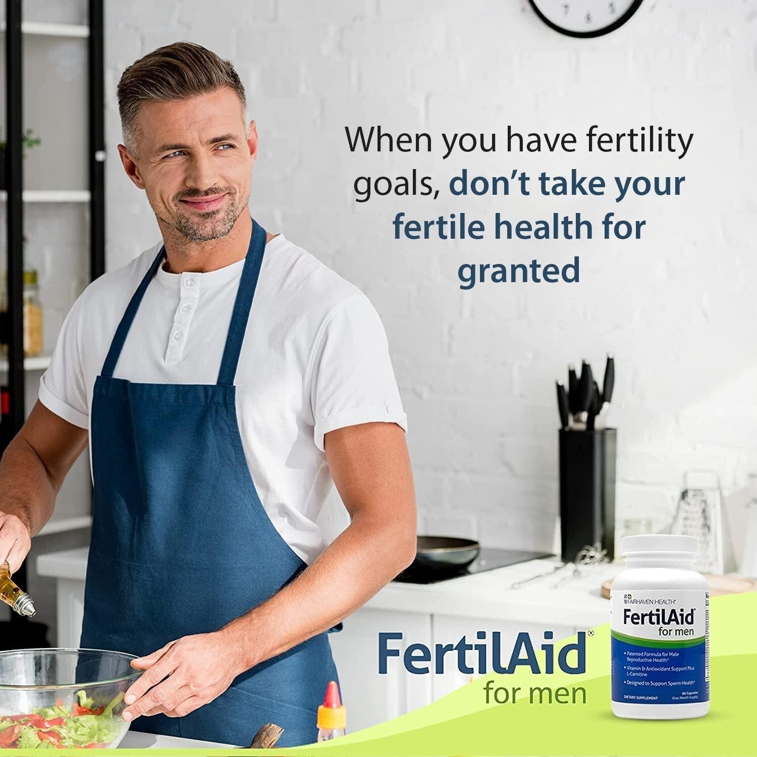 Vegan Male Fertility Multivitamins - 2 Bottles of FertilAid for Optimal Health