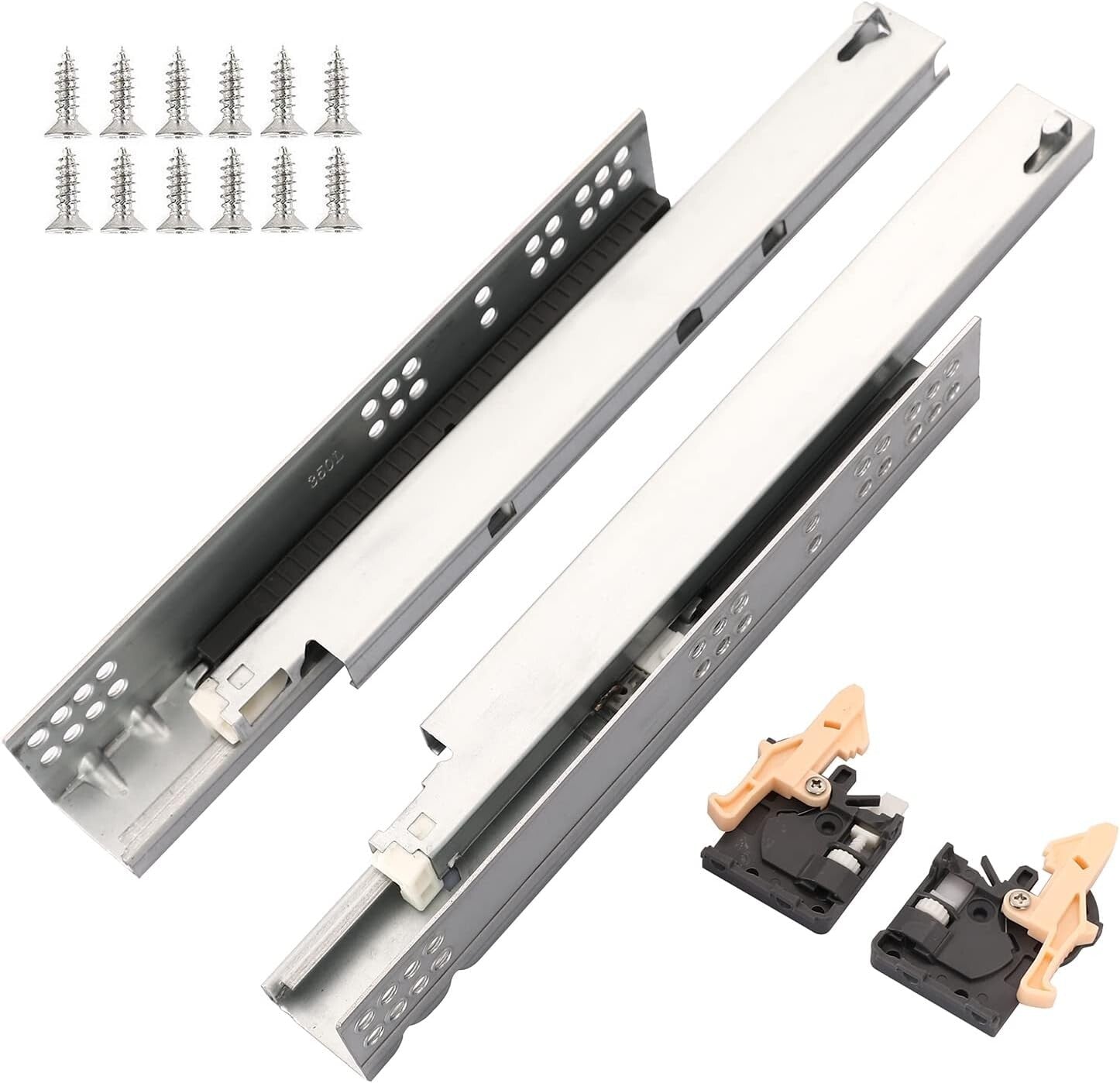 Heavy-Duty 14-Inch Undermount Drawer Slides with Soft Close - 6 Pairs Included