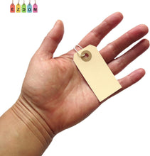 Load image into Gallery viewer, Elastic String Manila Tags - 500 Premium Quality 2 3/4” x 1 3/8” Shipping Labels