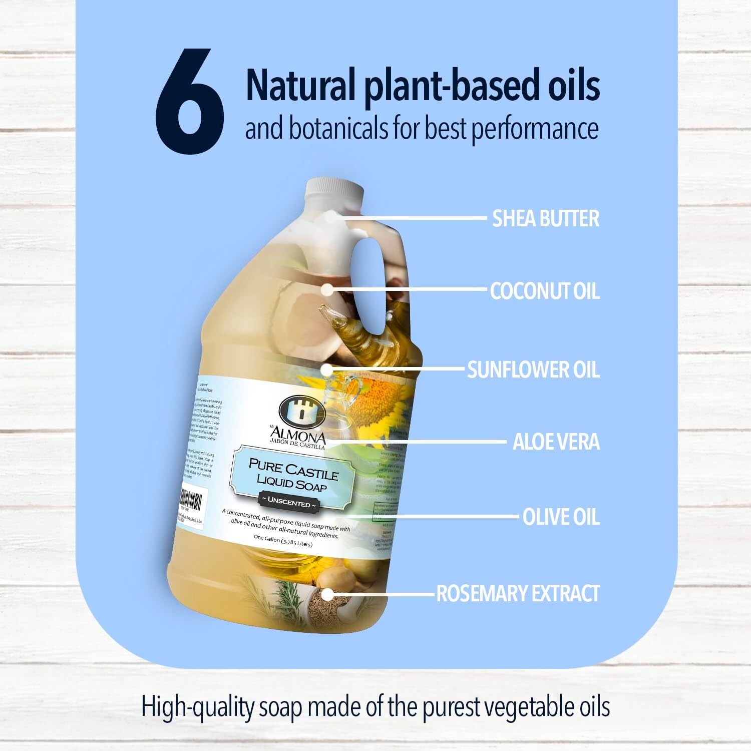 1 Gallon Pure Lavender Castile Liquid Soap - Eco-Friendly Multipurpose Cleanser