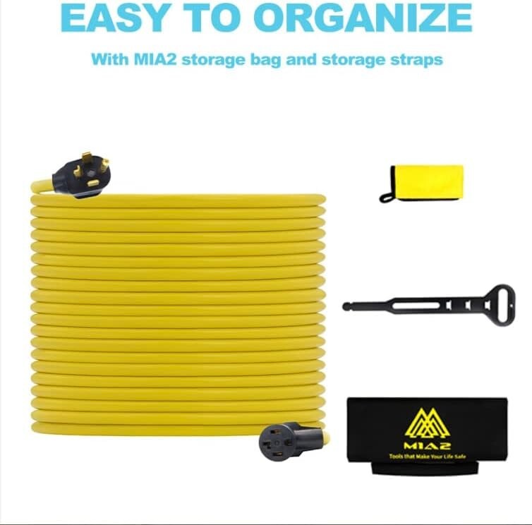 10 Gauge 50FT NEMA 14-30 Extension Cord - Ideal for Dryers and Level 2 Charging