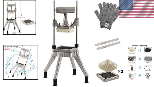 Durable Aluminum Vegetable Dicer with 3 Stainless Steel Blades - Chef’s Choice