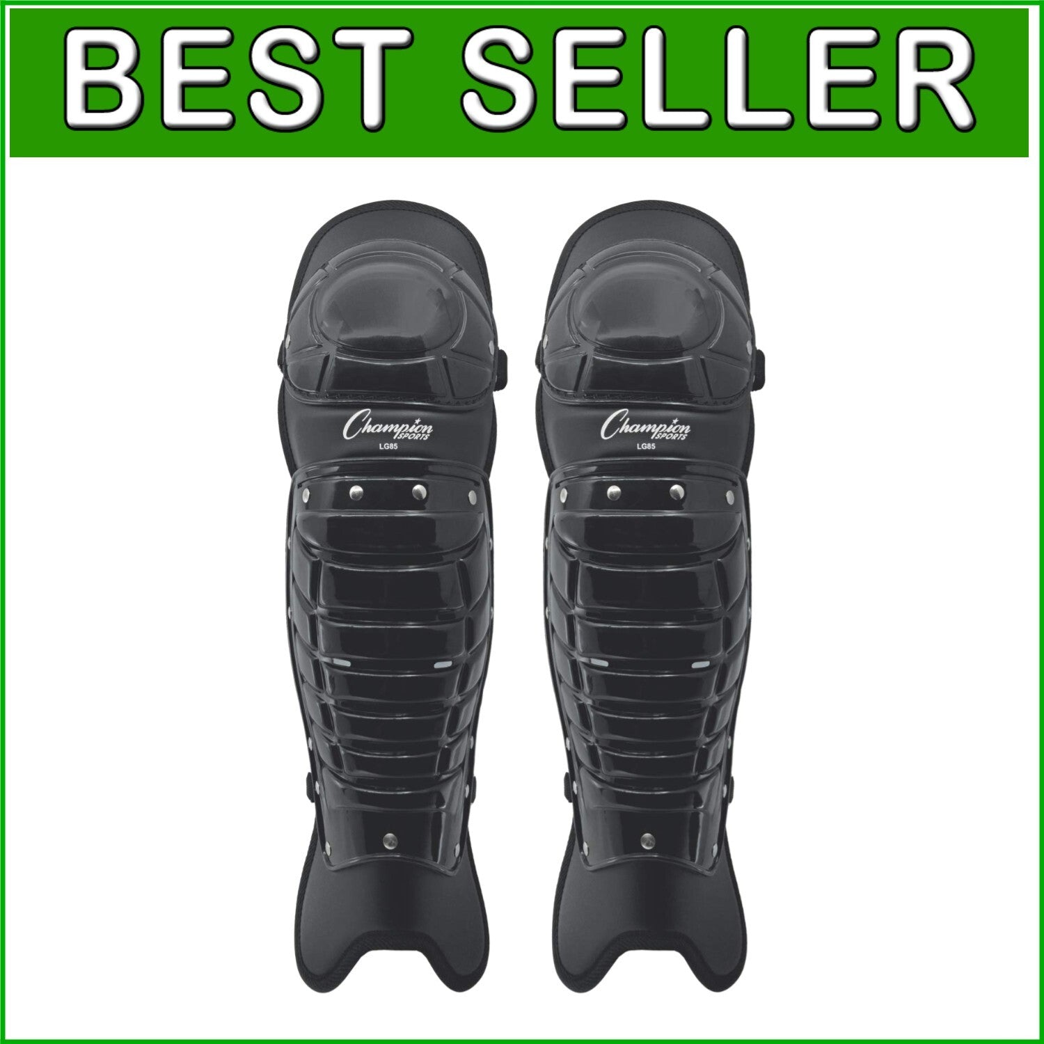 Ergonomic Umpire Shin Pads: Black 16.5” Single Knee Guards for Maximum Comfort