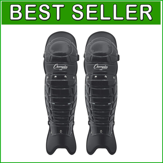Ergonomic Umpire Shin Pads: Black 16.5” Single Knee Guards for Maximum Comfort
