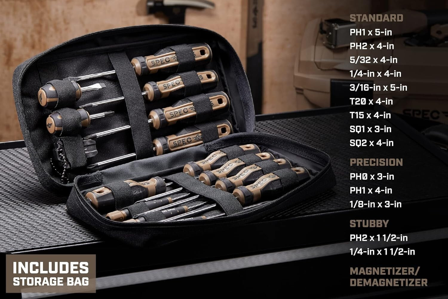 Versatile 14-Piece Screwdriver Set: Phillips, Slotted, Torx & Square Options