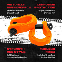 Load image into Gallery viewer, Mega D Ring Shackles with 3-Stage Anti-Rust Coating - 2 Pack for Strong Recovery