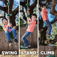 Load image into Gallery viewer, Outdoor Kids Climbing Rope Swing with Disc Seat &amp; Platforms - Adventure Fun!