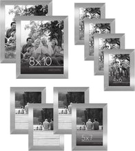 Load image into Gallery viewer, Stylish Silver Picture Frame Set - Includes 2 Large, 4 Medium &amp; 4 Small Frames