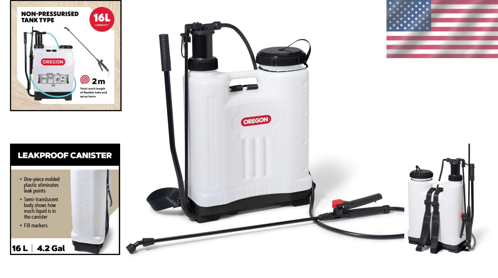Lightweight 16L Chemical Backpack Sprayer with Ergonomic Design & Accessories
