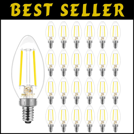 Energetic 24-Pack Dimmable LED Candelabra Bulbs B10, Daylight 5000K E12 Base