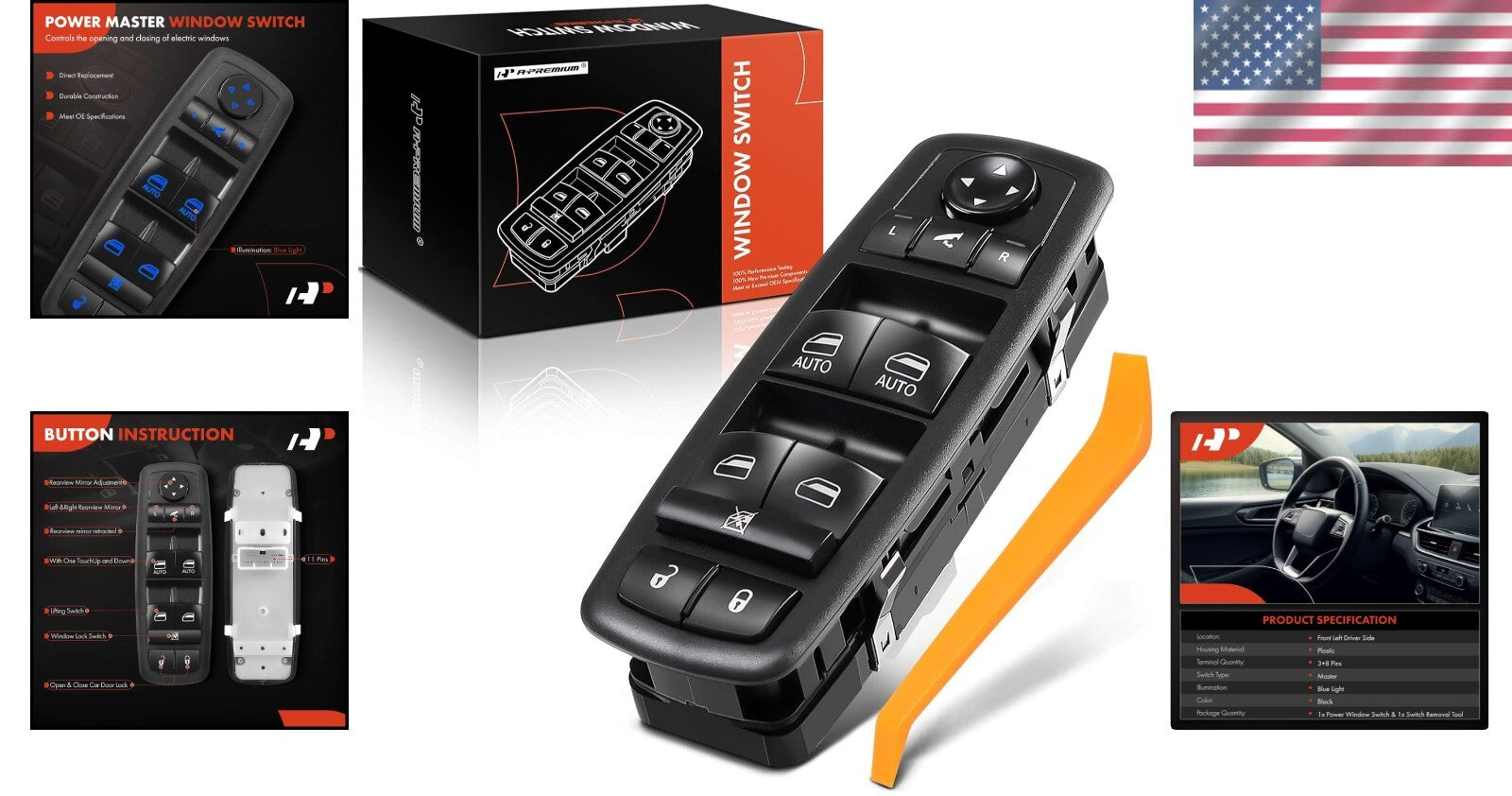 Replacement Power Window Switch for 2014-2018 SUVs - Easy Plug-in Installation