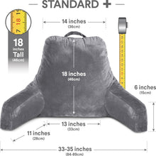 Load image into Gallery viewer, Standard+ Ergonomic Bed Rest Pillow - Portable Lounge Cushion with Pockets