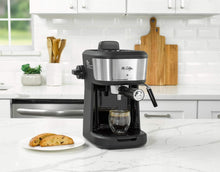 Load image into Gallery viewer, Single Serve Espresso &amp; Cappuccino Maker with Milk Frother - Black Stainless