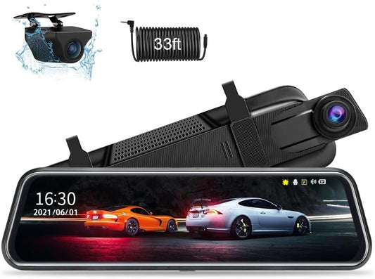 Advanced 1080P Mirror Dash Cam with G-Sensor & Super Night Vision Features