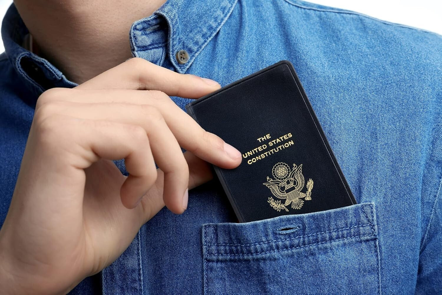 Elegant U.S. Constitution Book in Full-Grain Calfskin Leather | Gift-Ready Box