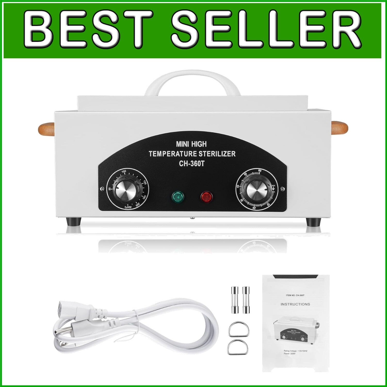 1.5L High-Performance Nail & Dental Tool Sterilizer - 110V Portable Unit