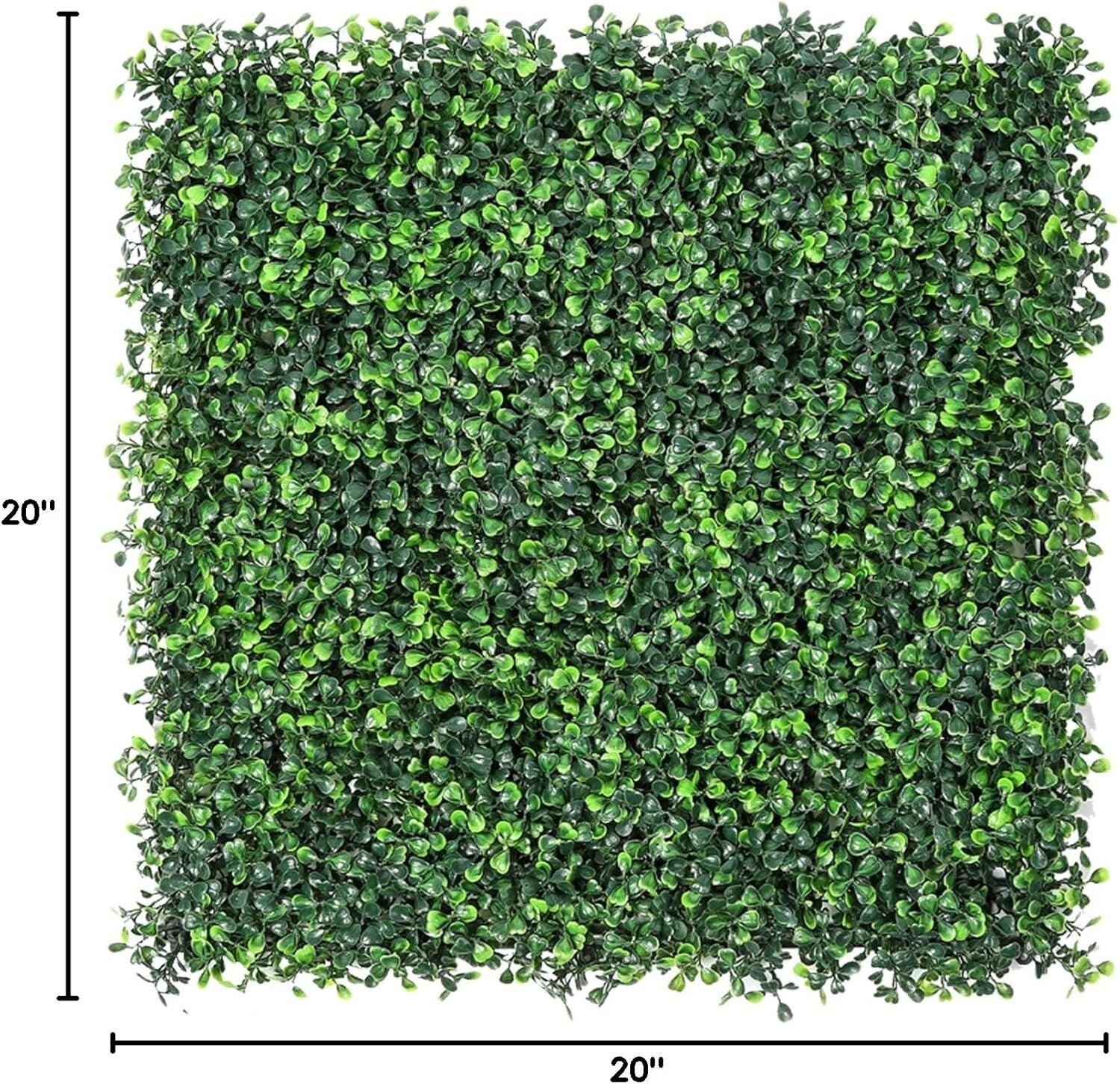 12-Piece 20"x20" Artificial Boxwood Hedge Panels - Enhanced Outdoor Privacy