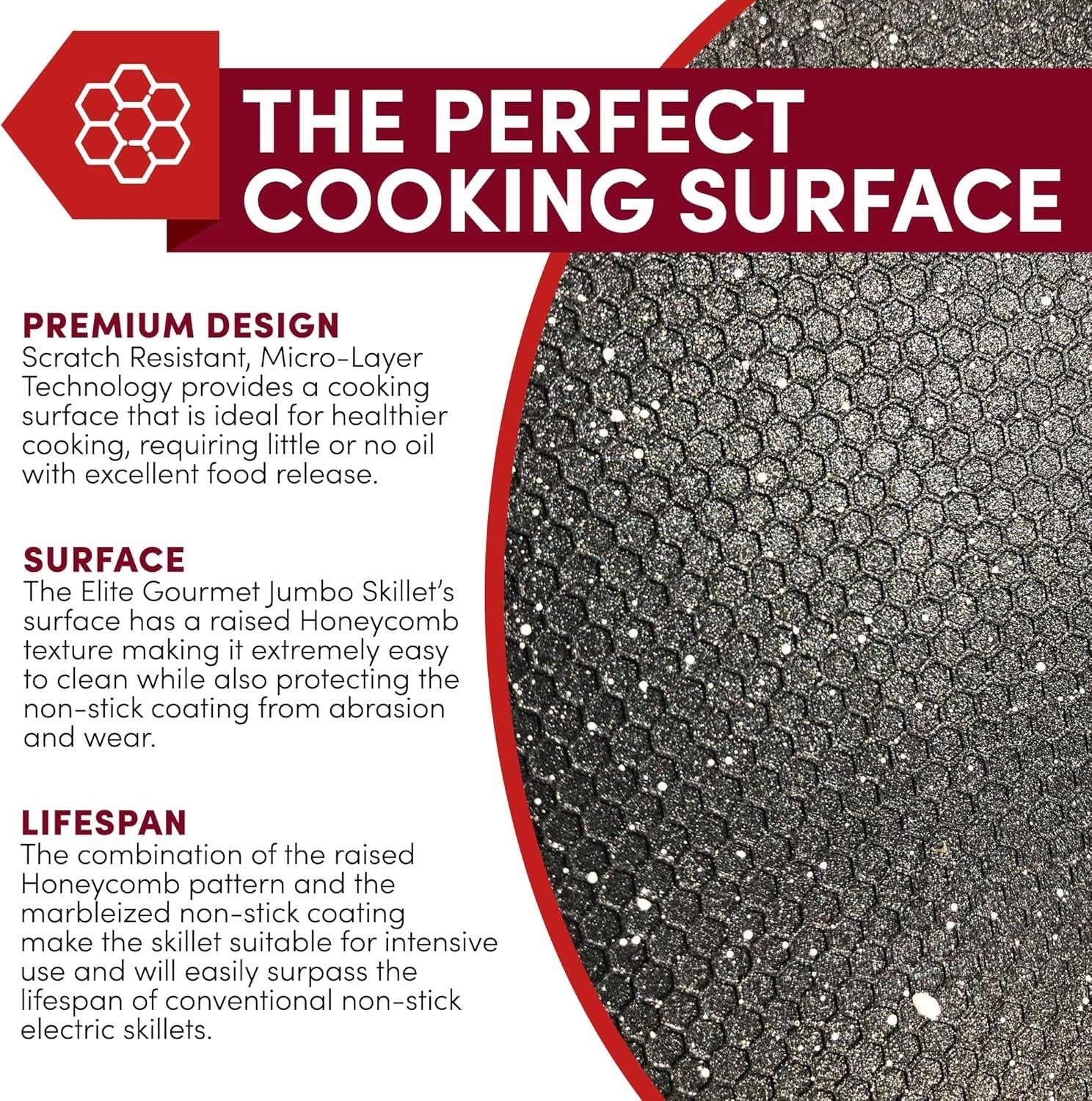 Family-Sized 7.5Qt Electric Skillet - 12" Deep Non-Stick with Tempered Glass Lid