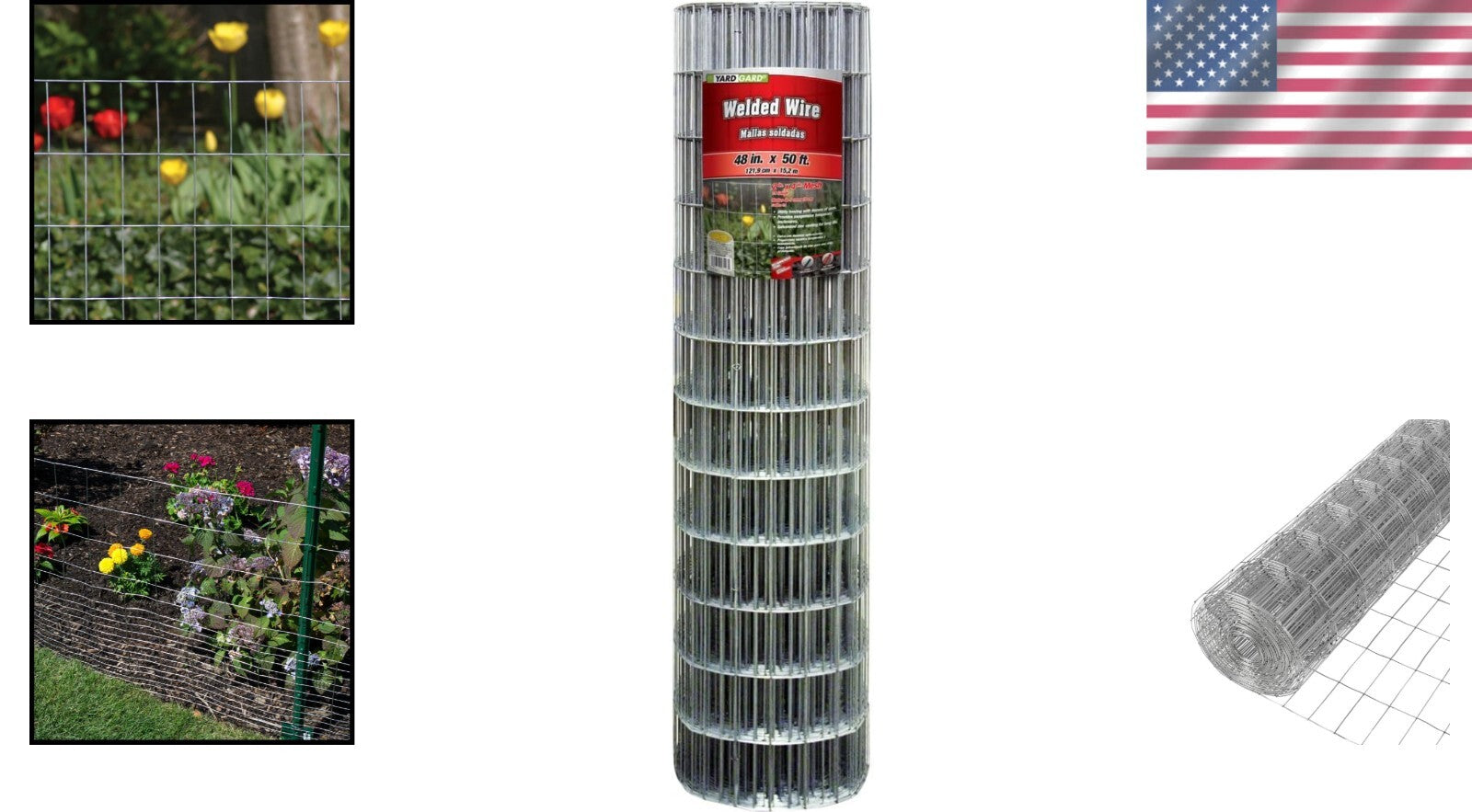 Multi-Purpose 48" Welded Wire 200 Sq Ft Galvanized Fence for Gardens & Animals