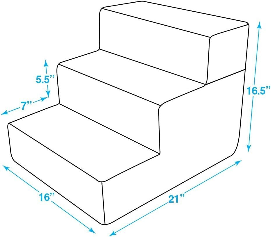 Portable & Lightweight Dog Stairs - Sand Foam Steps for Easy Pet Access (16.5")