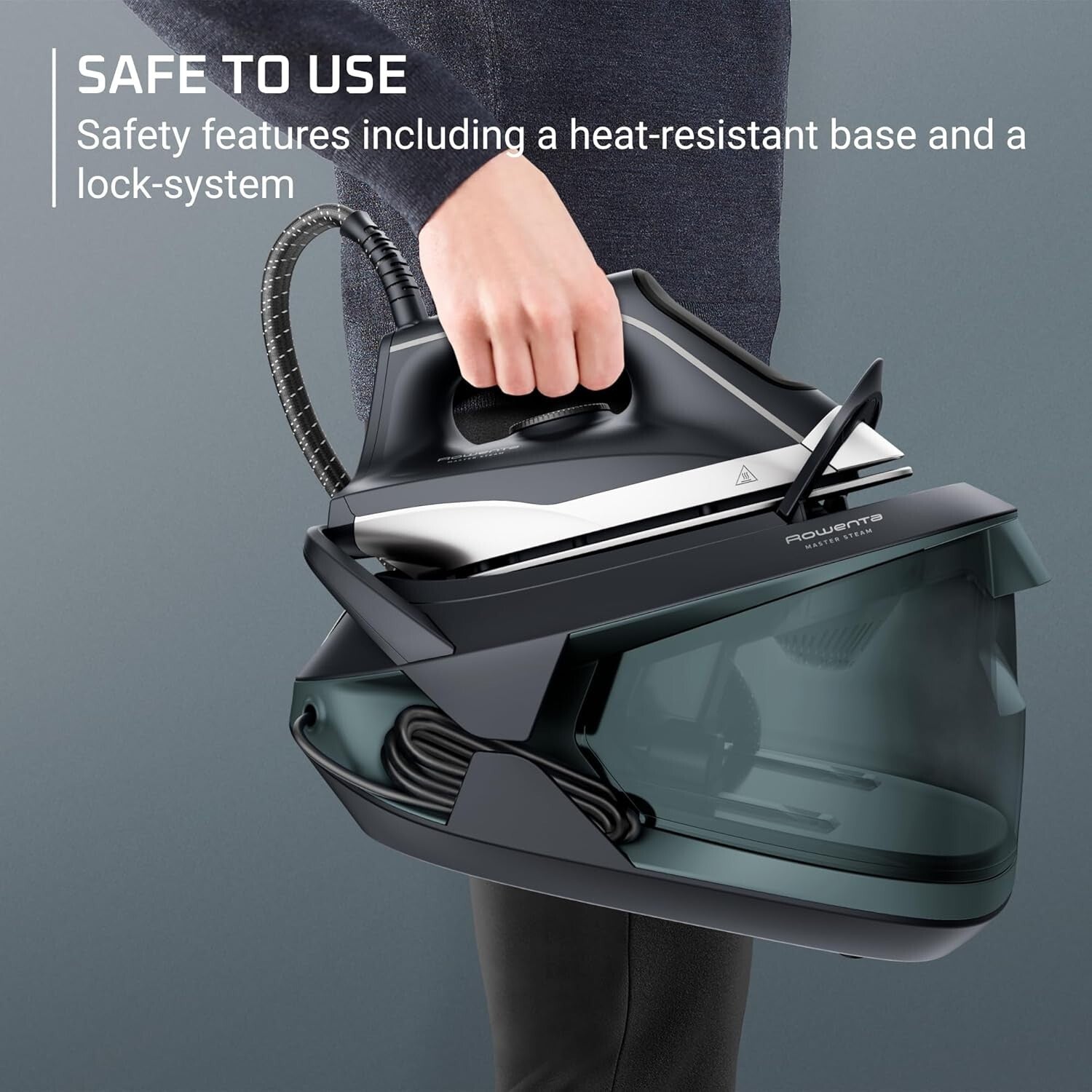 Powerful Iron Steamer with Continuous Steam Technology & Safe-Care Features