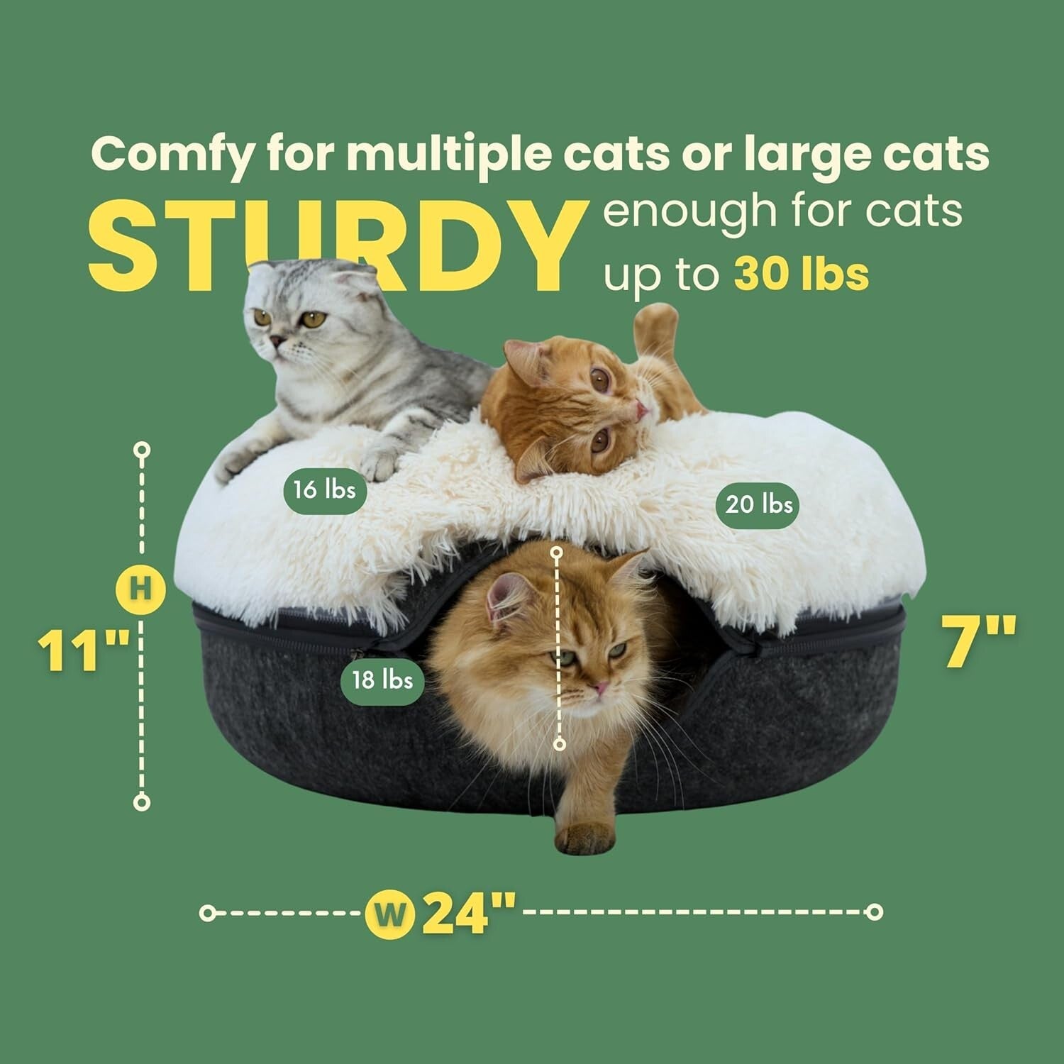 Comfy Cat Cave with Interactive Peephole - Perfect for Multi-Pet Households