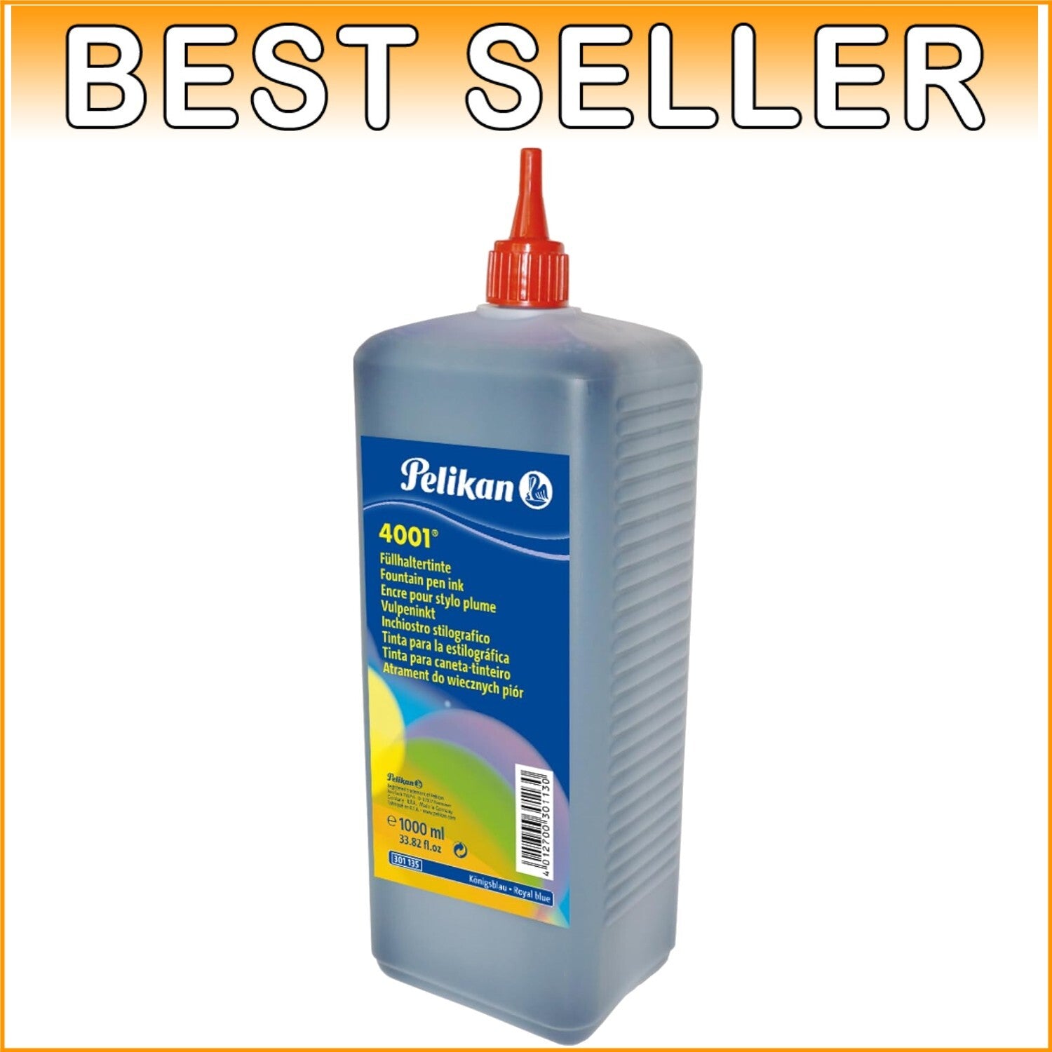 Premium 4001 Bottled Ink for Fountain Pens - 1 Liter of Royal Blue Elegance