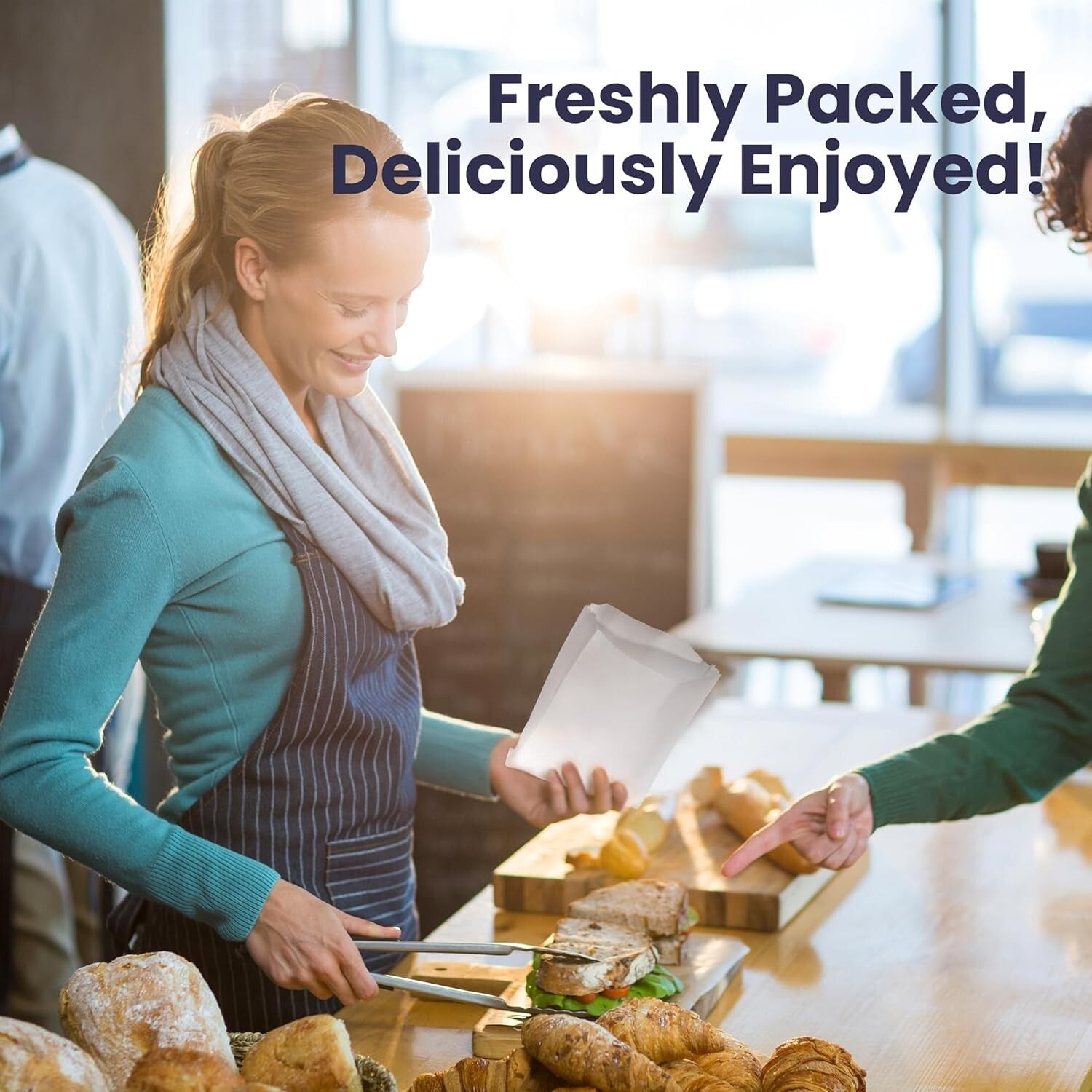 1000 Pack Greaseproof Paper Sandwich Bags - 7x6