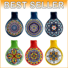 Load image into Gallery viewer, Multicolor Spoon Rest Set - Handcrafted Porcelain Utensil Holder for Cooking