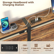 Load image into Gallery viewer, Multi-Functional King Bed Frame with USB Ports, LED Lights &amp; Storage Solutions