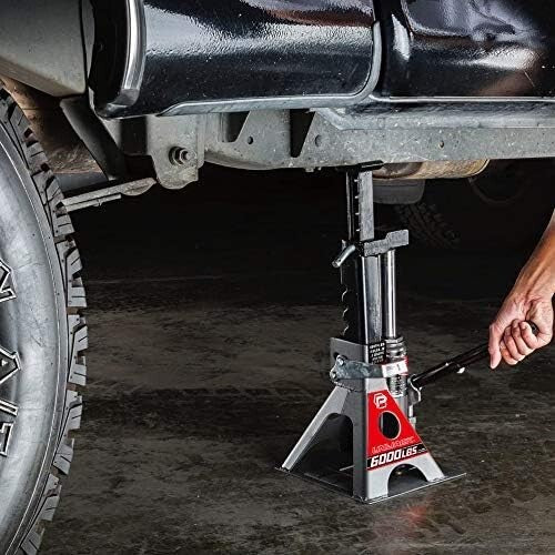 All-in-One 3-Ton Car Lift with Ratcheting Safety Bar - Wide Base for Stability