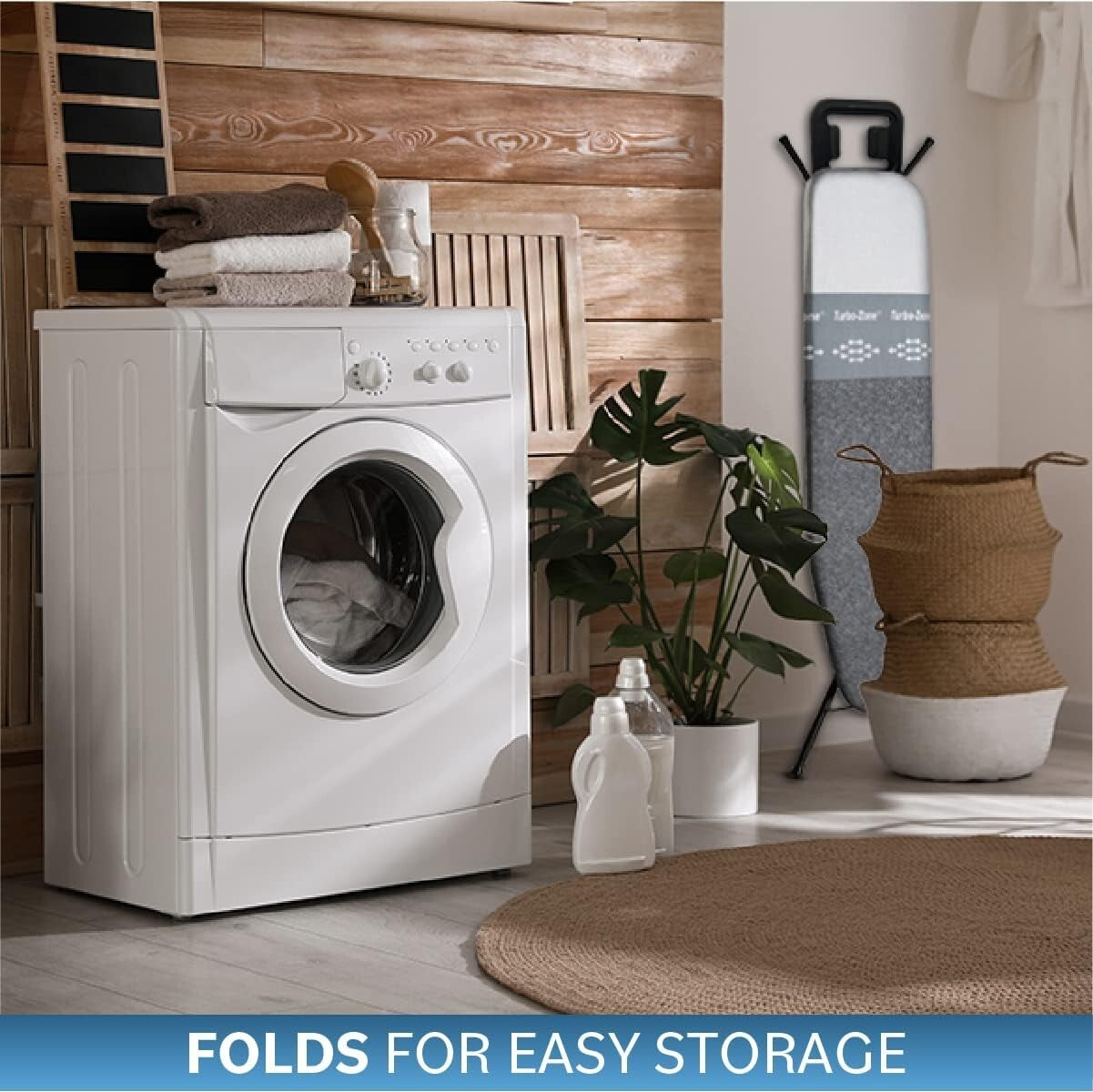 Elegant Ironing Board with Heavy-Duty Legs & Patented Features for Quick Ironing