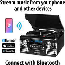 Load image into Gallery viewer, Retro Bluetooth Record Player &amp; Multimedia Center - 3-Speed Turntable in Red