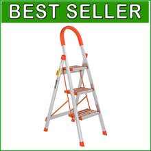 Load image into Gallery viewer, 350lbs Lightweight Foldable 3-Step Stool with Anti-Slip Grip | Home &amp; Kitchen