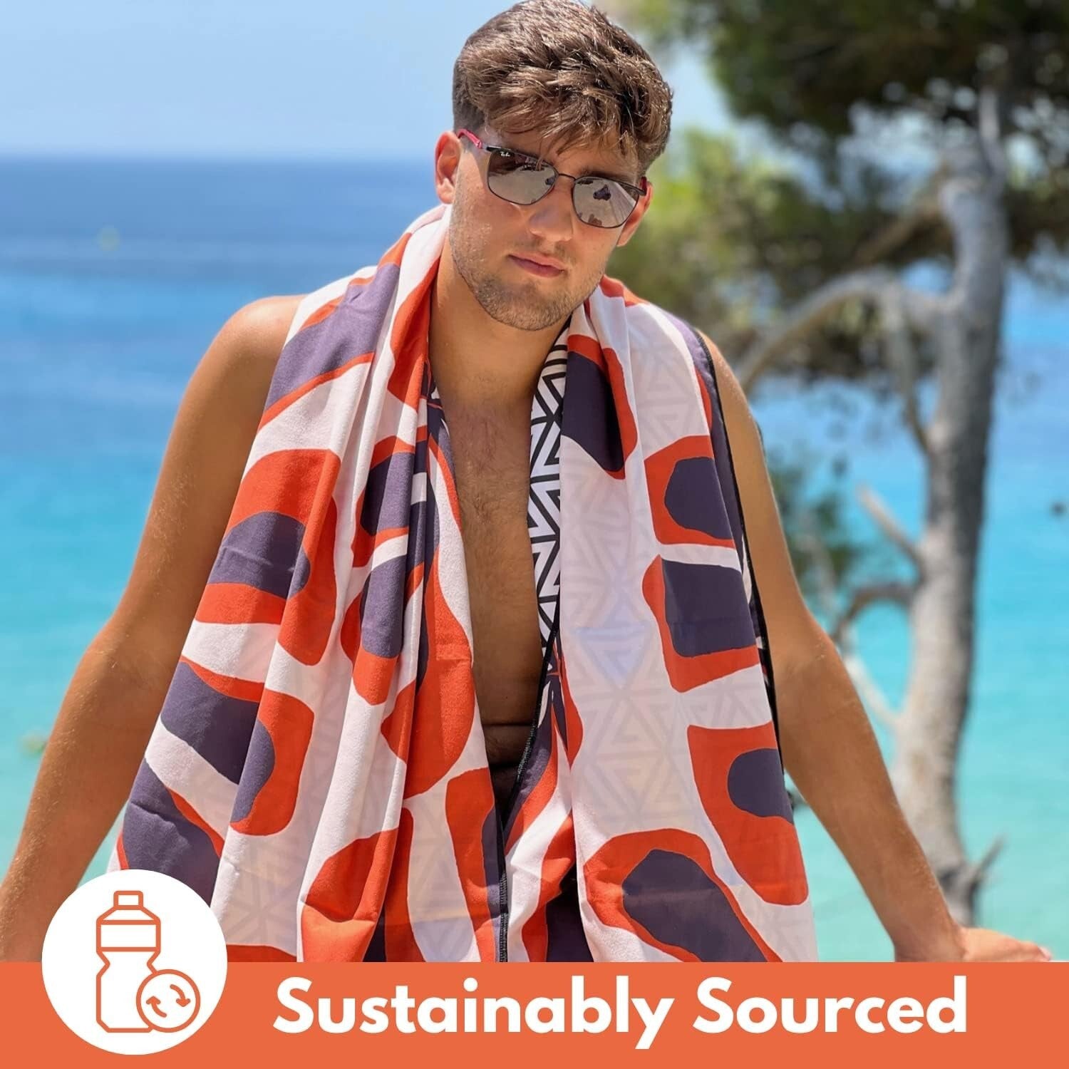 Eco-Friendly Sand-Free Beach Towel - Quick Dry Microfiber for Travel (71x35)