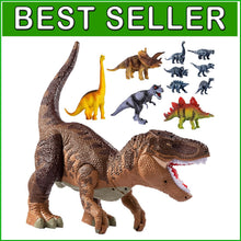 Load image into Gallery viewer, Interactive Tyrannosaurus Rex with Mist, Sound &amp; 10 Small Dino Figures for Kids