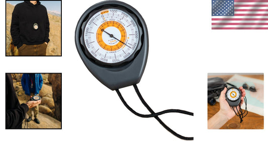 Rugged 15,000 ft Altimeter 203: Battery-Free Analog Barometer with Carry Lanyard