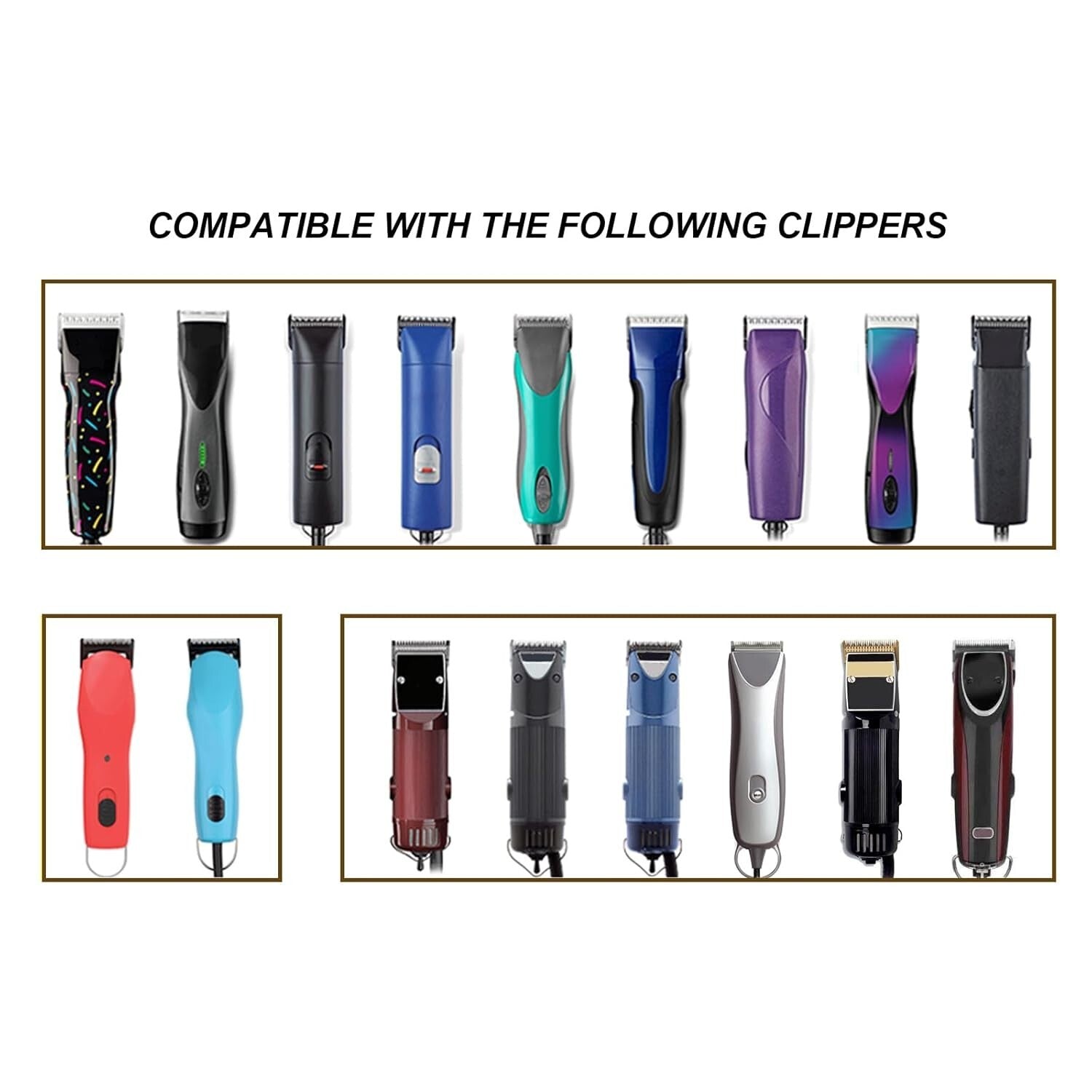 Quiet Detachable Clip Blades Set - Compatible with Andis/Oster Clippers, 3-1/2"