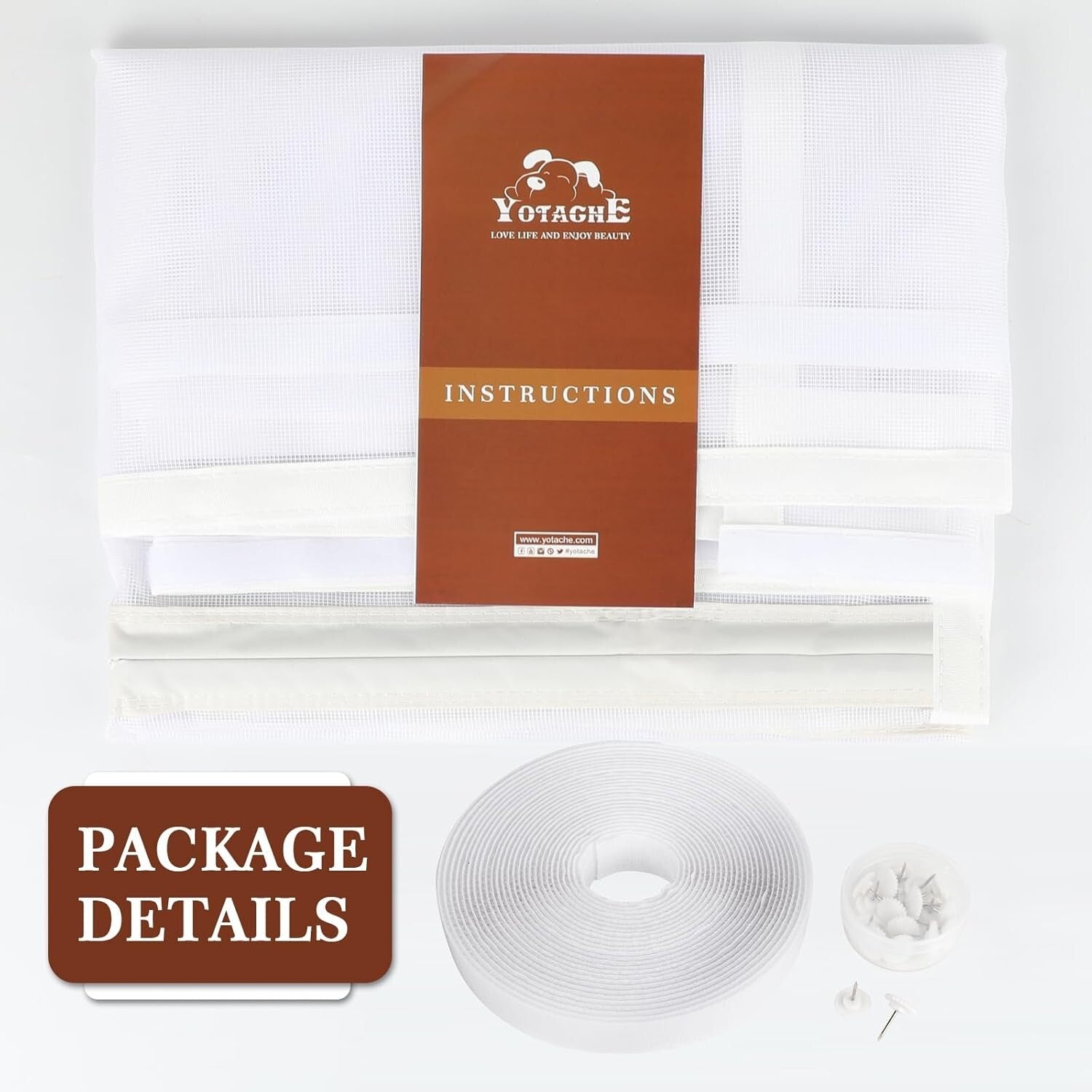 Premium Polyester Magnetic Screen Door 74"x81" – Windproof, Wrinkle-Resistant