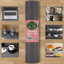 Load image into Gallery viewer, Quality Non-Slip 17.7" x 33' Shelf Liner - Easy Clean Grey Cabinet Protector