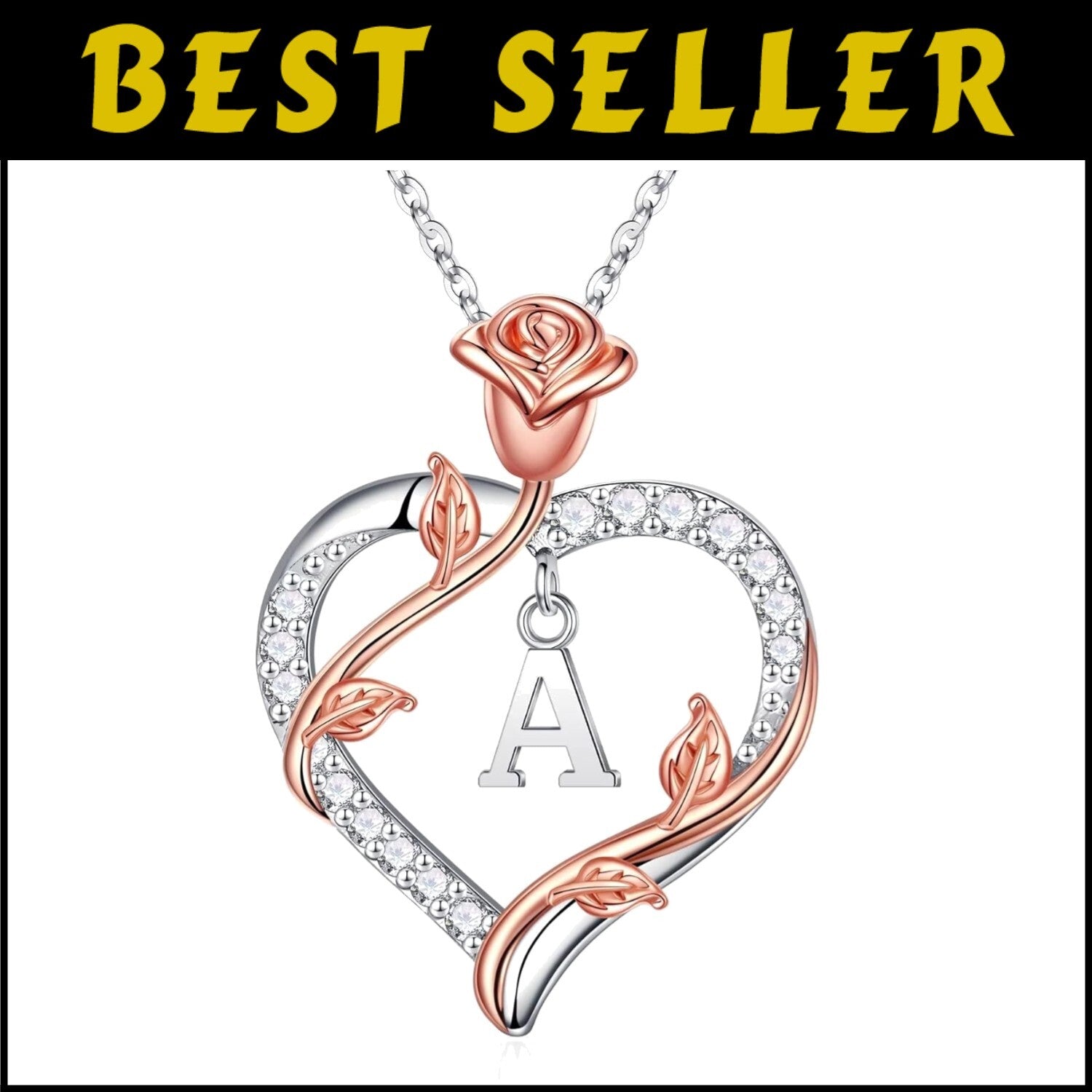 Elegant 925 Sterling Silver Rose Heart Necklace for Women - Gift for Mom & Wife