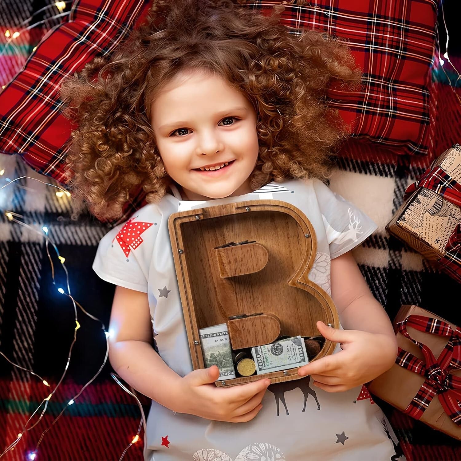 Elegant 12-Inch Kids Savings Bank - Custom Initial B Design for Boys and Girls