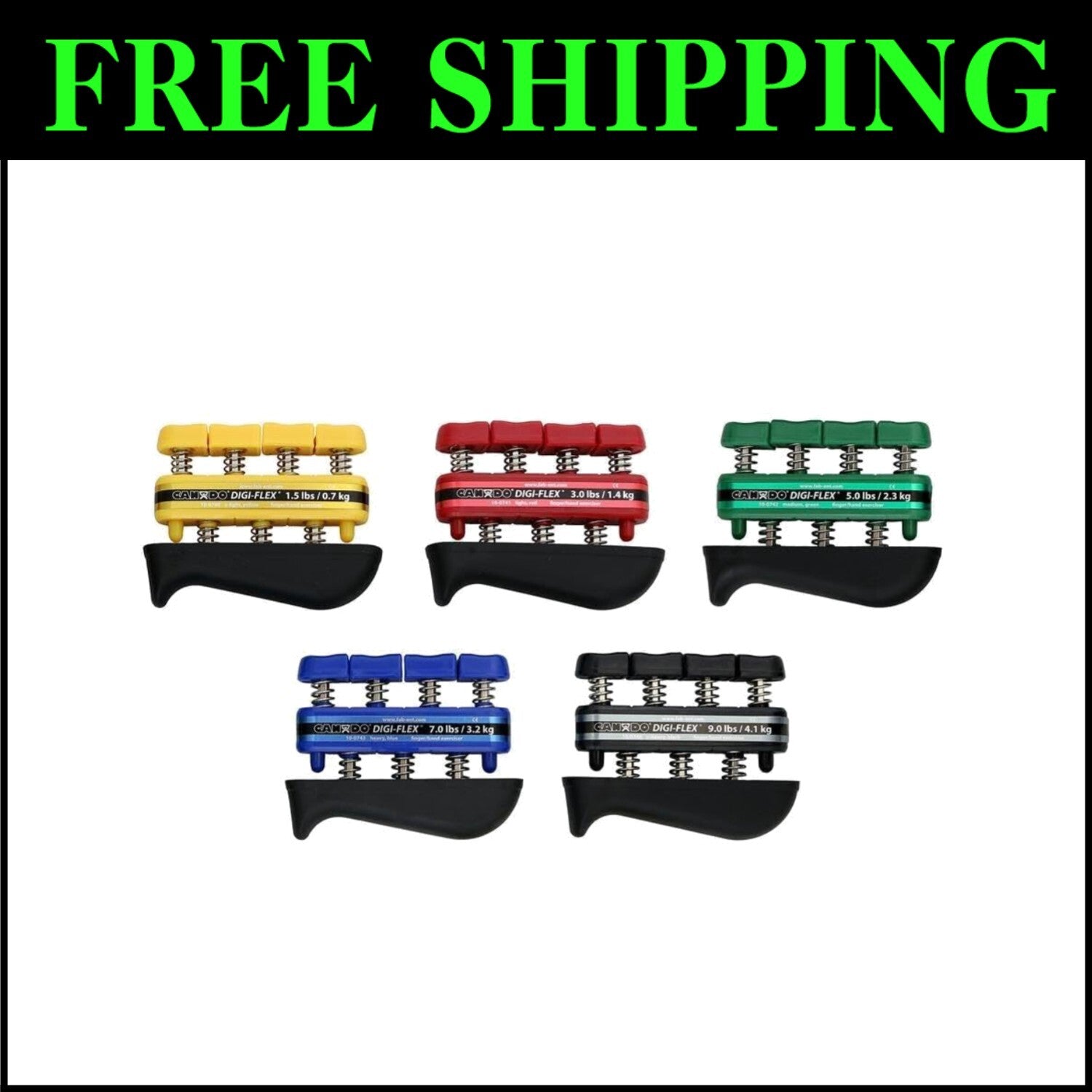 5-Piece Digi-Flex Hand Strengthening Set - Ideal for Rehabilitation and Training