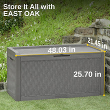 Load image into Gallery viewer, Modern 100 Gallon Resin Outdoor Storage Box with Hydraulic Lift for Easy Use