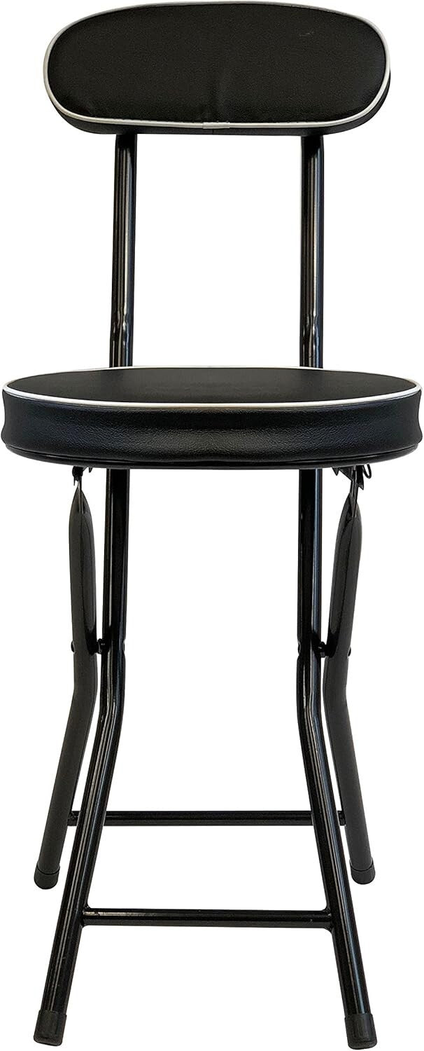 Durable Folding Stool with 12-Inch Cushioned Seat - Perfect for Any Setting