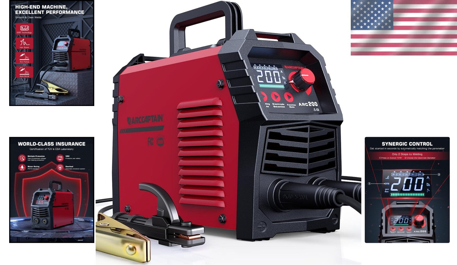 200A Portable Stick Welder with Large LED Display – Versatile TIG/MMA Machine
