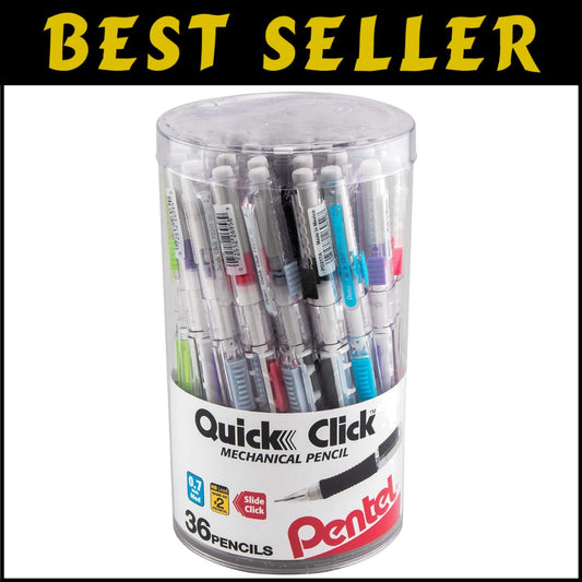Quick Click 0.7mm Mechanical Pencils - Comfort Grip and Assorted Colors, 36-PK
